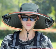 HUIJINGNIAO    Mens summer solar fan hat UV fishing hat wire styling climbing bucket hat