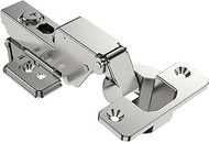 Chibery 4 Pack 95° Inset Frameless Soft Close Cabinet Hinge, Euro Concealed, 45mm, Easy Mounting Base, 3D Adjustable, Slow Shut, Clip-On Plate, Crash Prevention Cupboard Heavy Door Replacement
