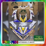 RAPIDO HONDA RSX 150 | RS150 V2 BODY COVER SET + STICKER TANAM (ROTHMAN + WHITE)