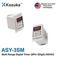 Kozuka ASY-3SM Multi Range Digital Timer(8Pin 3Digit) 240VAC