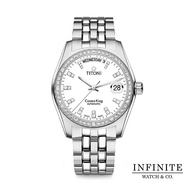 TITONI Cosmo King White Dial Silver Automatic Ladies Watch
