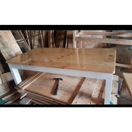 PUTIH Lesehan TABLE 100 X 50 X 35 FEET WHITE PAINT
