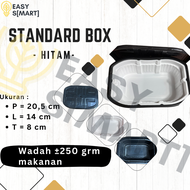 Kotak Makan Traveling/Kotak Makan Pemanas instan/Lunch Box - Standard Hitam Tanpa Sekat