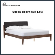 TOMMY 2.05M Wood Queen Bed Frame Queen Bedframe Double Bed Katil Queen Kayu Katil Kayu Queen Katil Divan Queen Divan