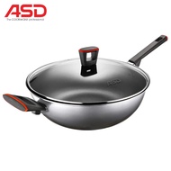 ASD / Non-Stick Skillet Wok 32cm Gusto Red with Tempered Glass Lid / Frying Wok Stir Fry Wok / Non- Induction /Induction