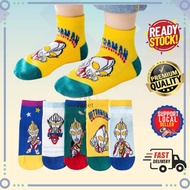 Stokin Ultraman Stokin Kanak-kanak Comel Stokin Kualiti Stokin Kartun Stokin Cantik Stokin Medium Ca