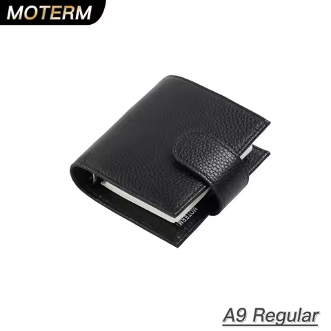 Moterm Regular A9 Size Rings Planner Pebbled Grain Cowhide 3-hole Mini Rings Notebook with 19MM Ring