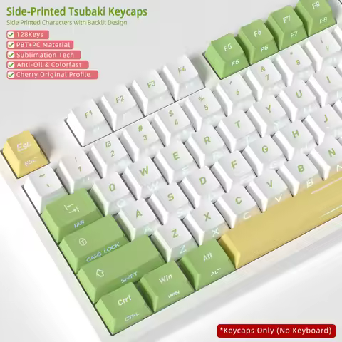 Tsubaki Side Backlight Keycaps 128 Keys PBT Material Cherry Profile Keycaps For MX Switch Mechanical