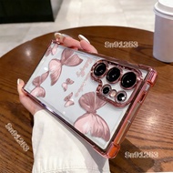 Can Pink Flower Butterfly Electroplating Samsung S26ultra Phone Case Four Corners Shock-Resistant S2