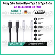 Aukey Cable Braided Nylon Type C to Type C - 1m - AK CB-KCC101 BK / WH