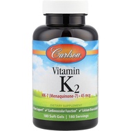 Carlson Labs Vitamin K2-7 45 MCG Mineral Softgels, 180 Count