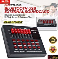 Mixer mini bluetoot volume TaffSTUDIO Mixer Bluetooth USB External Soundcard Live Mic Headset V8 Plu