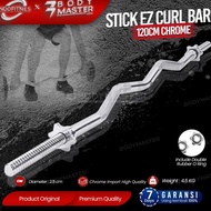 CODE I1O BODYMASTER Stick EZ Curl Bar 12cm Chrome Bent Stick Bicep Barbell
