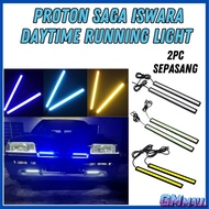 2 PCs PROTON SAGA ISWARA CAR DAYLIGHT DRL COB LED Spotlight Strip Lampu DRL Spotlight saga iswara