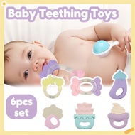 Baby Teething Toys 6pc set Infant Silicone Toys Newborn Baby Teether Toys