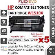 5 Units Compatible 151X Toner with NEW CHIP W1510X for Laserjet Pro 4003dn 4003dw 4003n MFP 4103dw 4