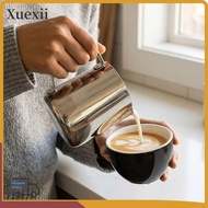 XUEXII Milk Frothing Pitcher, Thickening Design Silver Stainless Steel Jug, Latte Art 150ML Capacity
