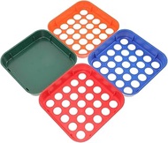 SEWACC 4pcs Coin Sorting Tray Coins Sorting Plates Color-coded Coin Sorter Coins Counting Tray Sorting Tool for Retail Multi-use Coins Sorters Reusable Coin Sorter Coin Sorting Tools