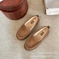 รองเท้าผู้หญิงลำลองรองเท้ามีปุ่มขนสัตว์สำหรับผู้หญิงรองเท้า Lefu LOUTISUGG2023รองเท้าผ้าฝ้าย LOUTI U