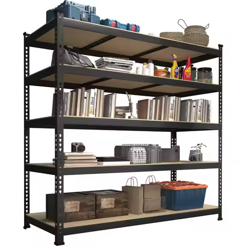 Adjustable Garage Storage Shelves - 5-Shelf Heavy Duty Shelving Unit, Metal Utility Storage Organize