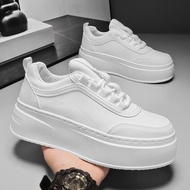 Men Men Shoes 22 Thick-Soled Dad Heightening Sneakers Men Trendy All-Match Leather Casual White Shoe