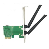 Wireless Wifi Network Card Mini PCIE To PCI-E 1X Desktop + Adapter Antennas 2 B6N7