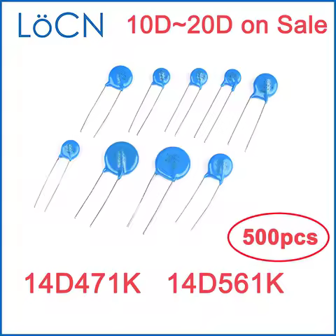 500PCS Varistor 14mm 14D 20D 10D 14D471K 14D561K 470V 560V VDR Mass Lot 471 561 LoCNService