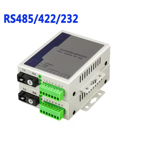1pair Fiber Modem RS485 to Fiber Converter RS235/RS485/RS422 SC Extender Single Mode 20km Serial to 