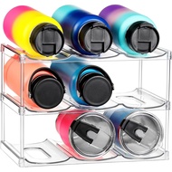 LARGERCompartment-StackableWaterBottleOrganizerHolder-forStanley&Others'LargeTumbler-ClearWineRack,C