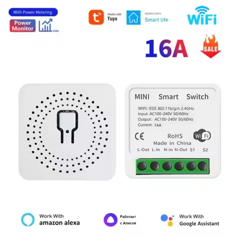 Tuya Smart Home Automation Switch 2-way Breaker Work With Smart Gateway Smart Life App Control suppo