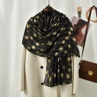 New hot stamping dandelion scarf travel monochrome shawl fashion women's accessories
