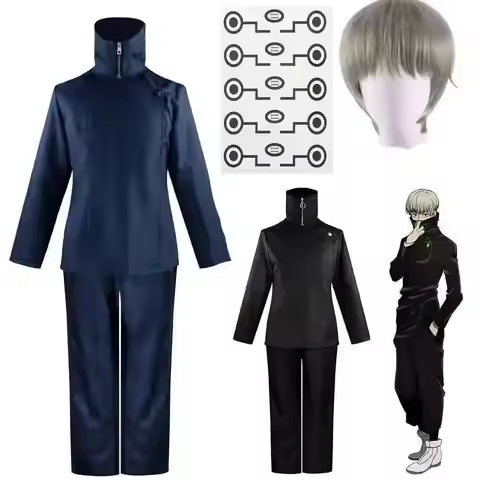 New Anime School Top Kaisen Tatoo Pants Jujutsu Uniform Party Costume Inumaki Halloween Toge Wig Cos