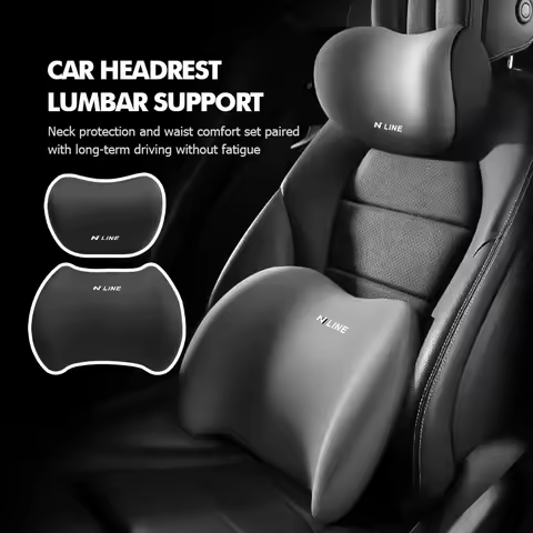 For Hyundai Car Headrest Lumbar Cushion Support Pad Protector Mat N LINE i30 i20 Sonata Accent Tucso
