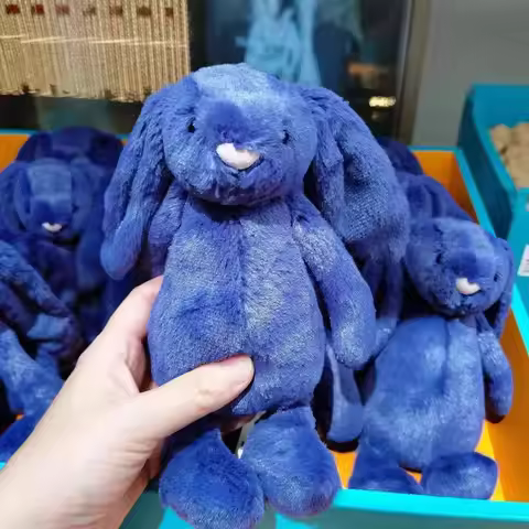 Jc 18cm Little Santa Bunny Series Kawaii Soft Plush Bunny Dolls Dark Green Purple Stuffed Rabbit Gir