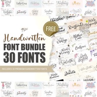 [ FONT ] 30 Fonts - Handwritten Font Bundle