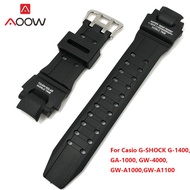 Resin Silicone Strap for Casio G-Shock GA-1000 /1100 GW-4000 /A1100 G-1400 Men Sport Waterproof Replacement Wrist Band Bracelet Watch Accessories