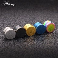 Alisouy 2PC Magnetic Round Stud Earrings For Men Boy 316l Stainless Steel Magnet Ear Jewelry Don't N