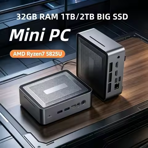 U58 Ryzen7 5825U Mini Barebone PC Dual DDR4 3200MHz M.2 SSD HDD Dual Storage Design WiFi6 BT5.2 Busi