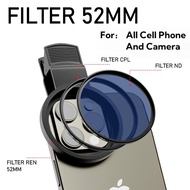 52mm Camera Lens CPL Filter Phone Lens Mobile Phone Filter Phone Lens Clip