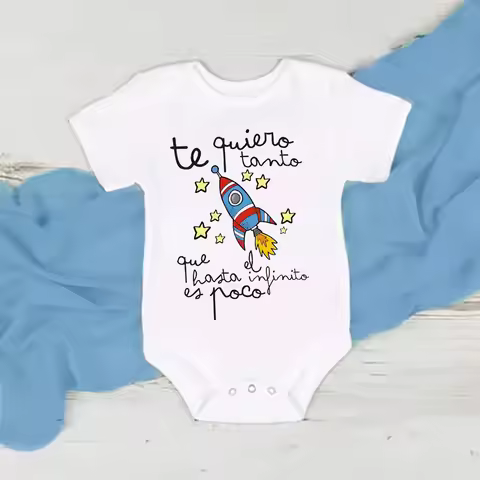 I Love You So Much That Infinity Is Not Enough Spanish Printed Baby Romper Newborn Short Sleeve Body