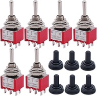 Twidec/6Pcs Mini Momentary Toggle Switch DPDT 3 Position 6 Pins (0N)-Off-(ON) Miniature Toggle Switc