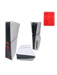 1個PS5 Slim遊戲主機防塵罩、防塵插頭，有效阻擋懸浮纖維、粒子和毛髮阻塞主機，增強遊戲體驗