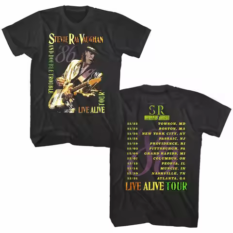 Stevie Ray Vaughan & Double Trouble LIVE ALIVE Tour 1986 Men’s T Shirt