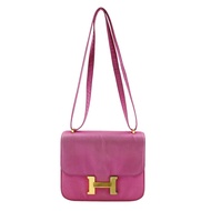 Pre-owned Hermès Constance Mini 18 shoulder bag, silk, 2011, pink/gold hardware, crossbody, shoulder