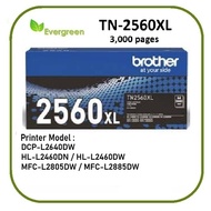 Evergreen BROTHER TN-2560XL ORIGINAL BLACK HIGH CAPACITY TONER CARTRIDGE BROTHER TN-2560 - DR2560- L