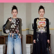 /pre | 1JINN STUDIO Animal Polka Dot Long Sleeve Tee