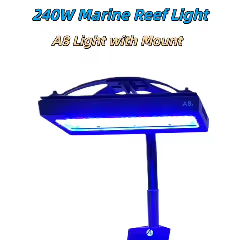 240W Marine Reef Aquarium Light A8se A8pro 8 Channels WiFi Programmable With Mount Bracket