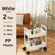 R3 (2 - 5 Tier Trolley Trolly Storage Racks) Office Shelves PP Plastic &amp; Metal Steel Kitchen Rack Book Shelving Toys