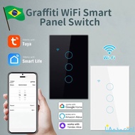 1/2/3/4 Gang No Neutral Wire Tuya Wifi Smart Switch Universal Glass Screen Touch Panel Light Switch Work With Smart Life Alice Alexa Google Home LIVEBECOOL