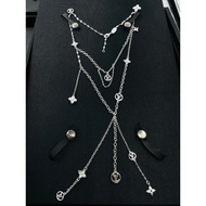 LV Style Multi-Layer Fashion Necklace Letter Four-Leaf Flower Pendant Sexy Hot Girl Style Accessorie